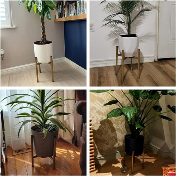 Plant Stand, Metal Plant Stand Adjustable Width 8-12 inches, Gold 1pack - Picture 6 of 6